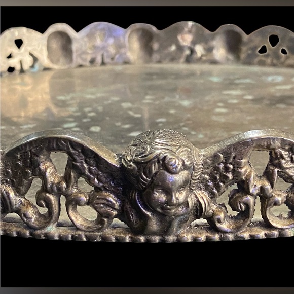 Cherub Silver Plated Vanity Tray - Picture 2 of 12